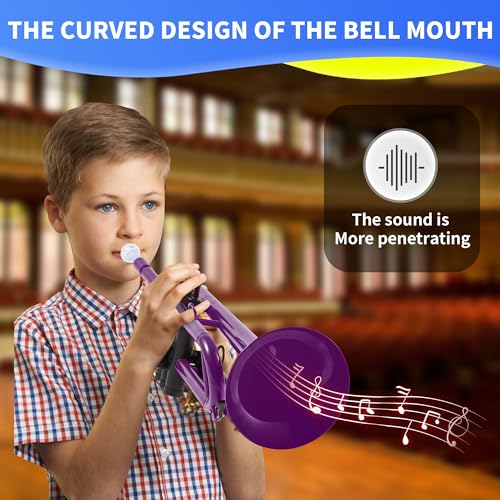 PAMPET Professional Plastic Bb Trumpet Student Trumpet Set for Student Beginner With 7C Mouthpiece and 3C Mouthpiece Bb Trumpet Instrument Purple, PM160 - Image 2