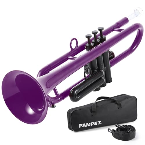 PAMPET Professional Plastic Bb Trumpet Student Trumpet Set for Student Beginner With 7C Mouthpiece and 3C Mouthpiece Bb Trumpet Instrument Purple, PM160 - Image 1