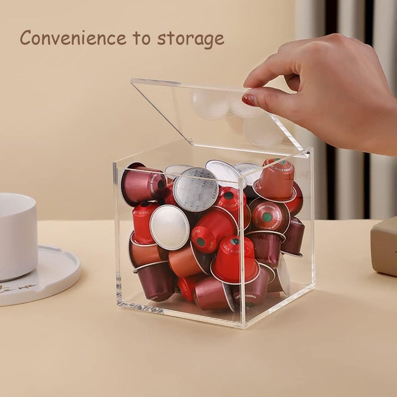 TPGP ELEpure Thickened Acrylic Coffee Pod Holder Organizer - Clear Capsule Storage Box - Image 4