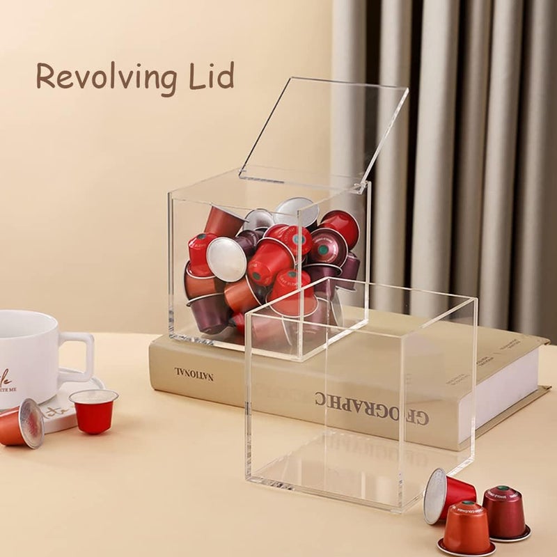 TPGP ELEpure Thickened Acrylic Coffee Pod Holder Organizer - Clear Capsule Storage Box - Image 3