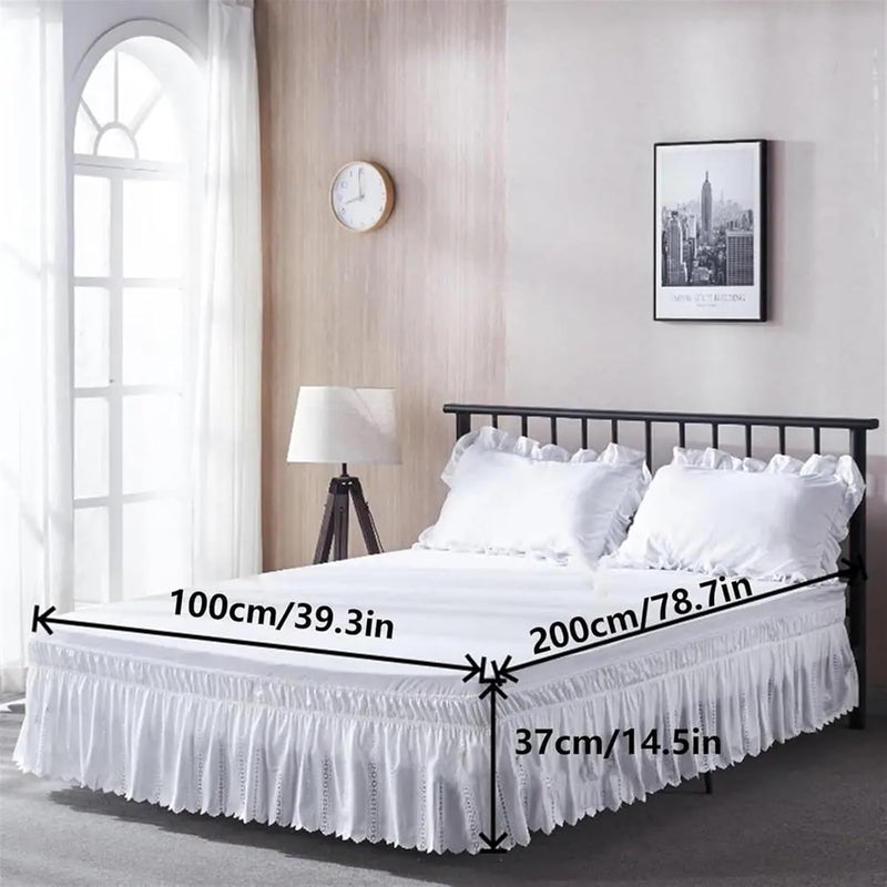 Bed Skirt Elastic Bed RufflesBed Skirt Soft Comfortable Wrap Around Fade Resistant Solid Color Bed Skirts Twin Full Queen King Size(Twin 100x200x37 cm) - Image 2