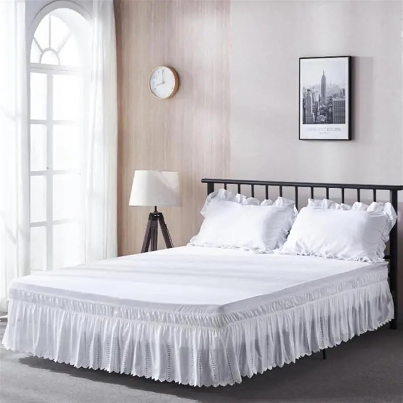 Bed Skirt Elastic Bed RufflesBed Skirt Soft Comfortable Wrap Around Fade Resistant Solid Color Bed Skirts Twin Full Queen King Size(Twin 100x200x37 cm) - Image 4