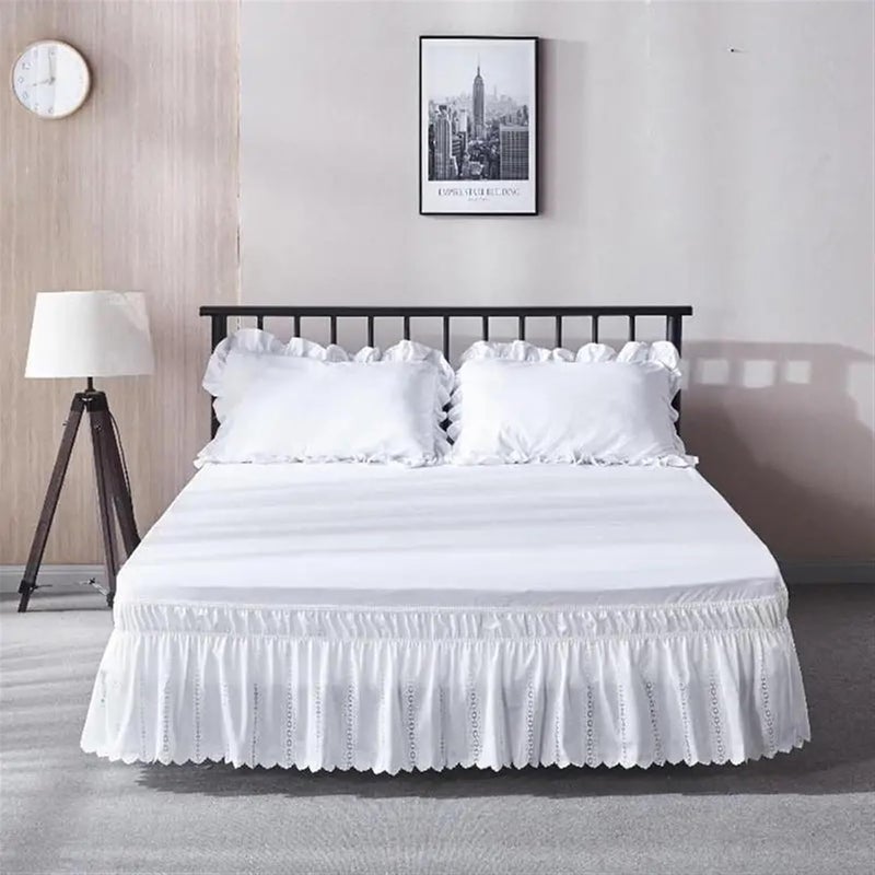 Bed Skirt Elastic Bed RufflesBed Skirt Soft Comfortable Wrap Around Fade Resistant Solid Color Bed Skirts Twin Full Queen King Size(Twin 100x200x37 cm) - Image 3