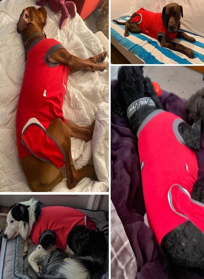 ETIAL Red L Dog Recovery Suit - After Surgery Cone Alternative for Female & Male Dogs - Image 4