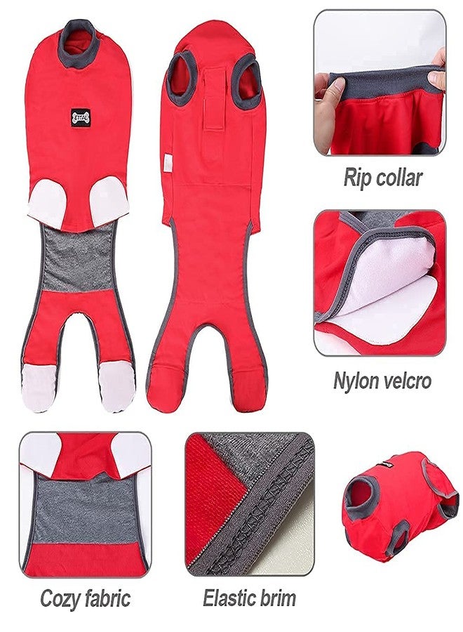 ETIAL Red L Dog Recovery Suit - After Surgery Cone Alternative for Female & Male Dogs - Image 5