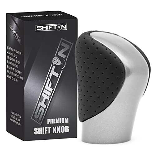 SHIFTIN Gear Shift Knob Shifter for Lexus RX-350 ES GS GX IS350 NX300 RC-300 RX 200t 300 350 3450h 450hL 350L (Chrome Silver/Red Stitch) - Image 1