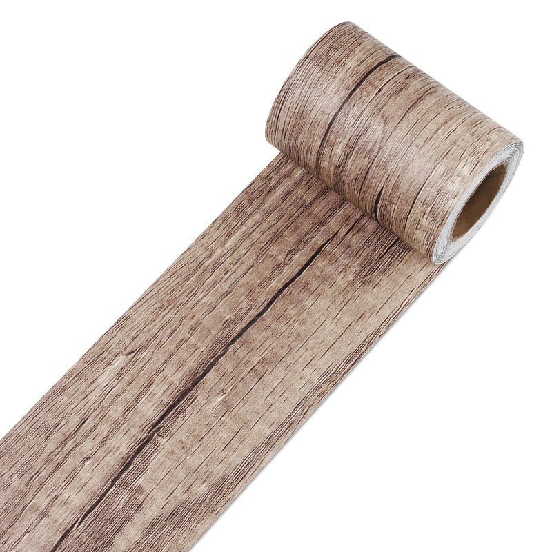 Decotalk Wood Wallpaper Border Peel and Stick 3x236 Wall Paper Frame Self Adhesive Wood Borders Sticker for Bedroom Home Decor Mirror Frame Border Removable Wallpaper Borders for Wall Woods