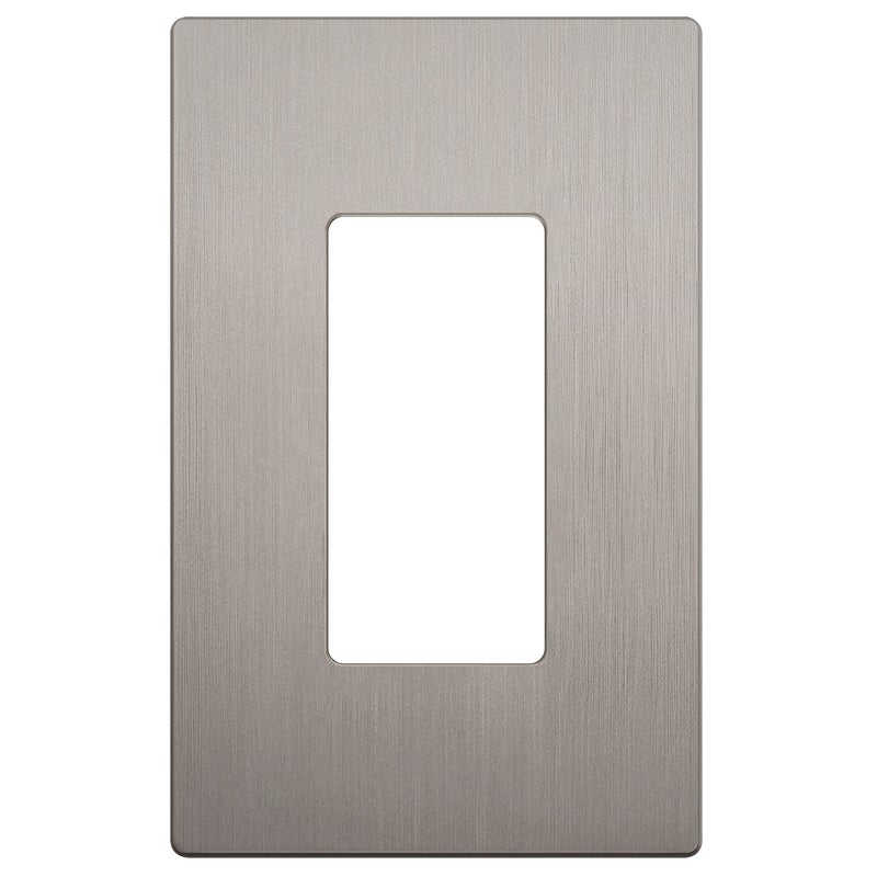 LIDER Brushed Finish Decorator Switch Cover Screwless Wall Plate MidSize 1Gang 488 x 311 Unbreakable Polycarbonate Thermoplastic UL Listed LSWP31MBNK Brushed Nickel