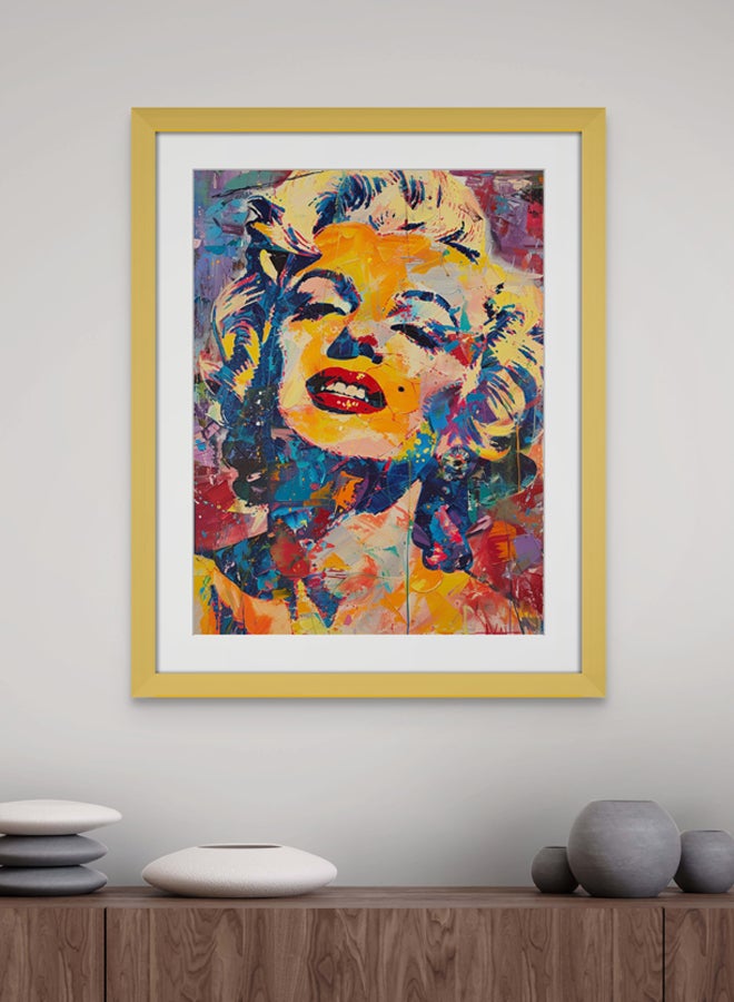 Art Decor Art Decor Marilyn Monroe Colorful Pop Art Portrait Painting Fine Art Frame with Matboard Modern Art Wall Art Wall Décor for Living Room Bedroom Home Office Gifting - Image 1