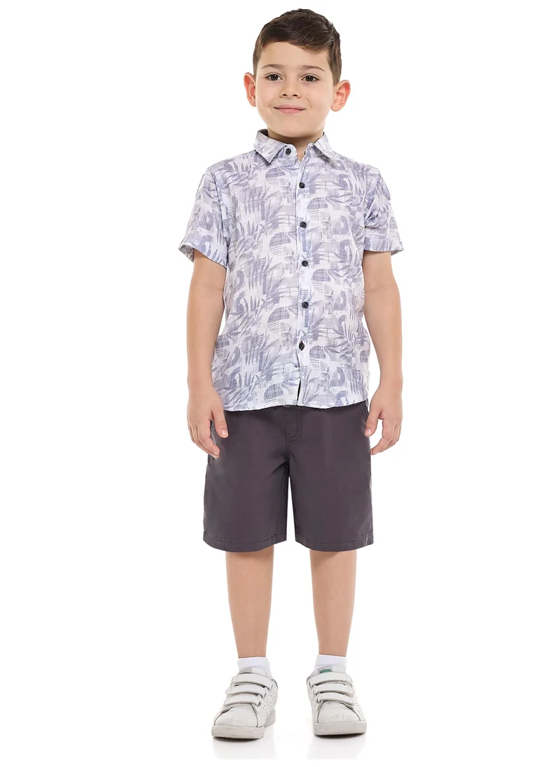 victor and jane Victor and Jane 2-Piece Printed Short Sleeves Shirt with Shorts