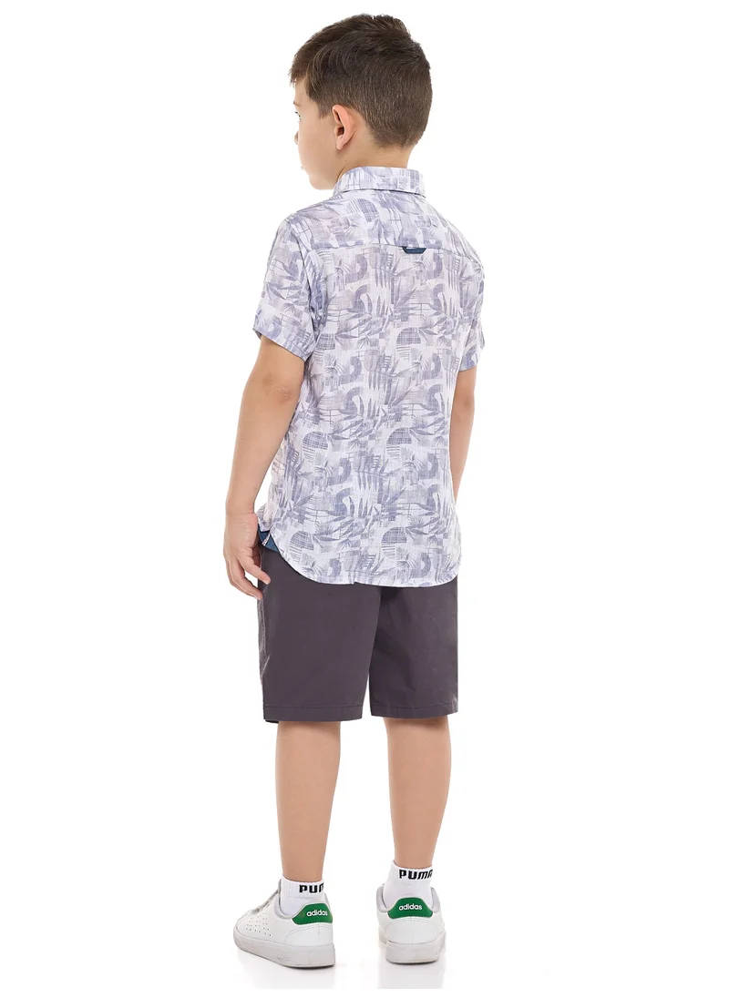 victor and jane Victor and Jane 2-Piece Printed Short Sleeves Shirt with Shorts