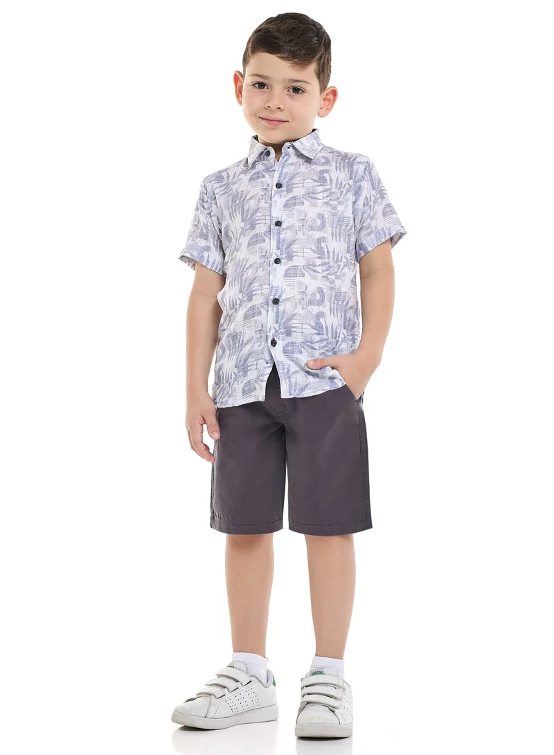 victor and jane Victor and Jane 2-Piece Printed Short Sleeves Shirt with Shorts