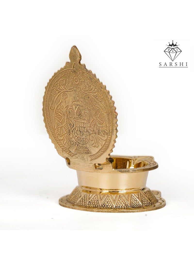 PKS SARSHI PKS SARSHI Ashtalakshmi Brass Oil Lamp No3 Handcrafted Indian Diya for Pooja Temple and Home Decor Traditional Brass Deepam  - Image 5