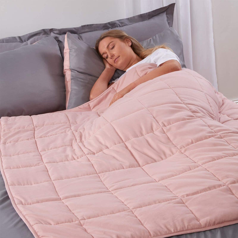 Brentfords Weighted Blanket 6kg for Adults Therapy Sensory Anxiety Autism Insomnia Stress Relief Double  Blush Pink  125 x 180cm  Disclaimer Only suitable for age 3 years