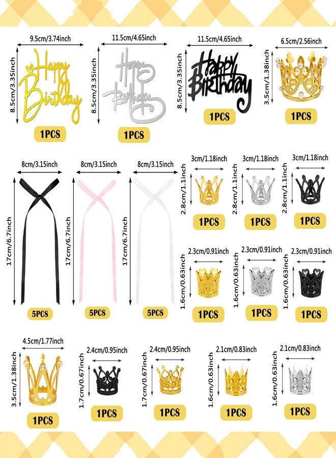 SPFYunion 30 PCS Crown Cake Topper Cake Decorations for Women Princess Cake Decoration Tiara Cake Topper Birthday Princess Cake Topper Mini Crown Cake Topper Multi Sized Tiara Party Birthday Wedding Anniversary - Image 2