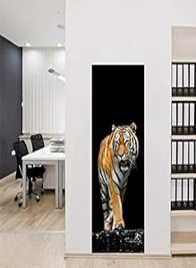 OR Ferocious Tiger Wall Stickers DIY Mural Bedroom Home Decor Poster PVC Waterproof Door Sticker Imitation 3D Decal-xsq