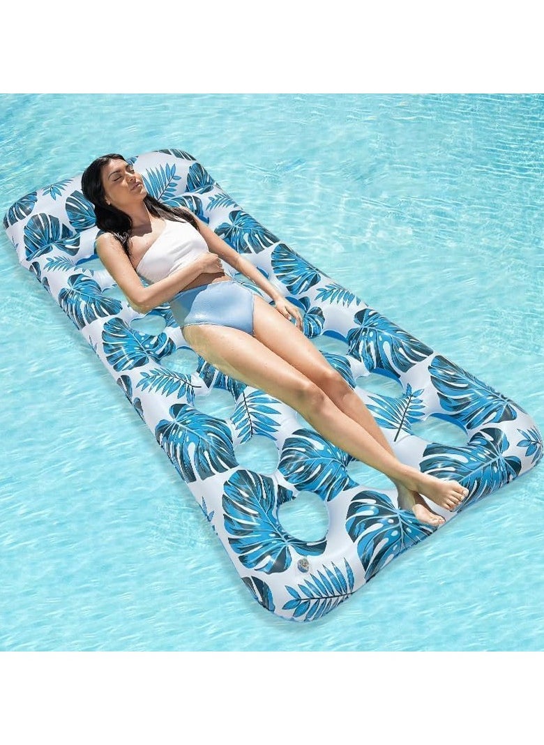 Inflatable Pool Float Lounge Adult Pool Floating Raft Floating Pool Lounger Sun Tanning Floats Cool Water Floaty for Swimming Pool Lake Float Beach Pool Party Toys