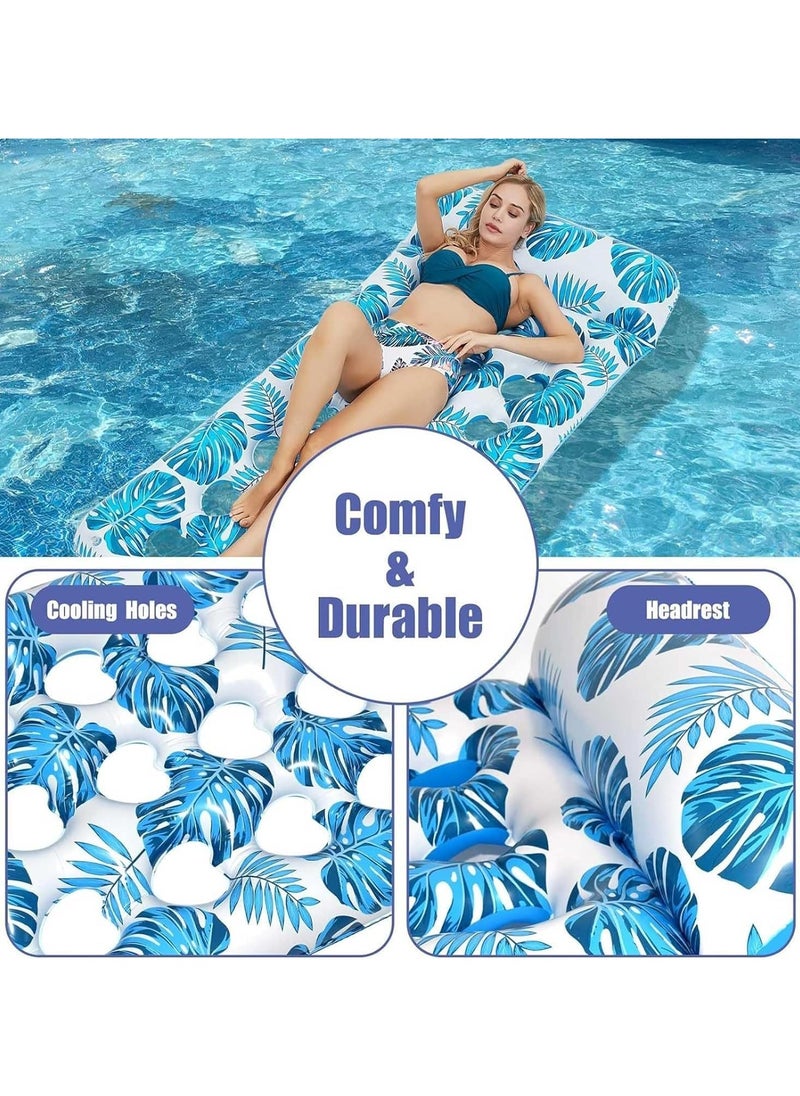 Inflatable Pool Float Lounge Adult Pool Floating Raft Floating Pool Lounger Sun Tanning Floats Cool Water Floaty for Swimming Pool Lake Float Beach Pool Party Toys