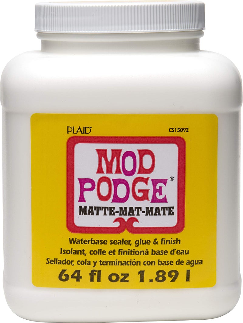 Mod Podge Matte Sealer, Glue & Finish: All-in-One Craft Solution- Quick Dry, Easy Clean, for Wood, Paper, Fabric & More. Non-Toxic - Craft with Confidence, Made in USA, 64 oz., Pack of 1 - Image 1