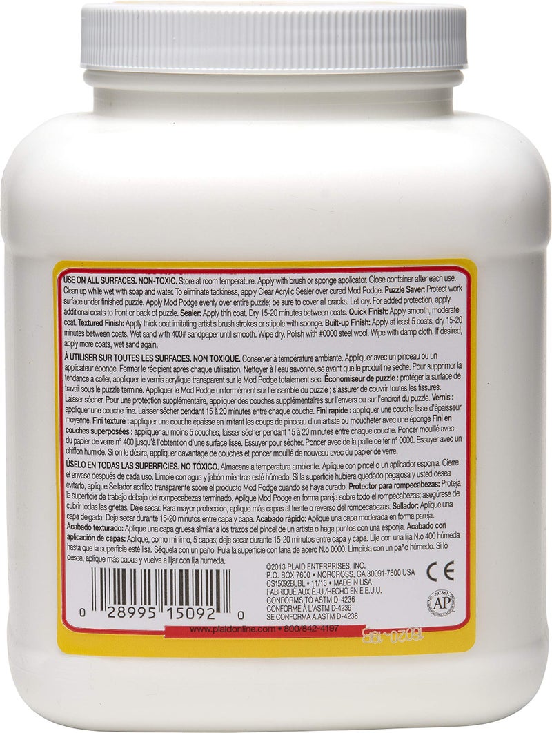 Mod Podge Matte Sealer, Glue & Finish: All-in-One Craft Solution- Quick Dry, Easy Clean, for Wood, Paper, Fabric & More. Non-Toxic - Craft with Confidence, Made in USA, 64 oz., Pack of 1 - Image 2