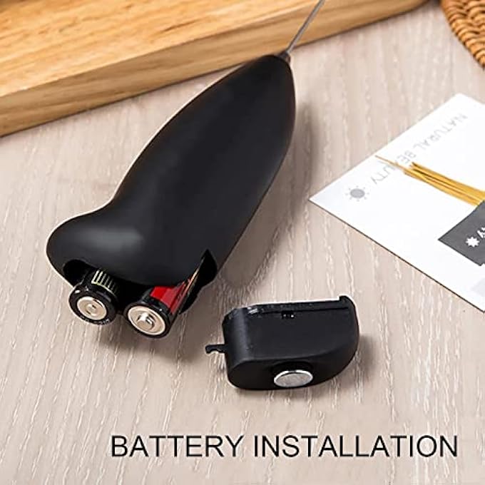 NALACAL Milk Frother With Stand Handheld Egg Mixer Whisk Milk Foamer Frother Mini Blender For Coffee Coffee Frappe Latte Matcha Budget  Black - Image 3