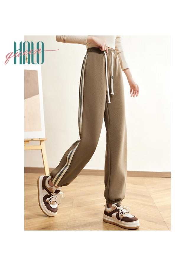 HALOQUEEN Halo Queen Women's Casual Pants With Drawstring Elastic Waist, Striped Contrasting Color, Tapered Leg, Loose Comfortable Sweatpants, New Product H143r1009 - Image 5