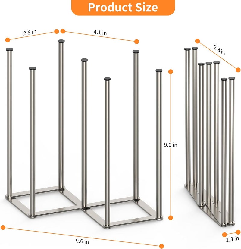 KORRTFID Foldable Bottle Drying Rack Baby Bottle Drying Rack Collapsible Cup Draining Holder Retractable Reusable Storage Bag Dryer with NonSlip Bottom  Stainless Steels - Image 3