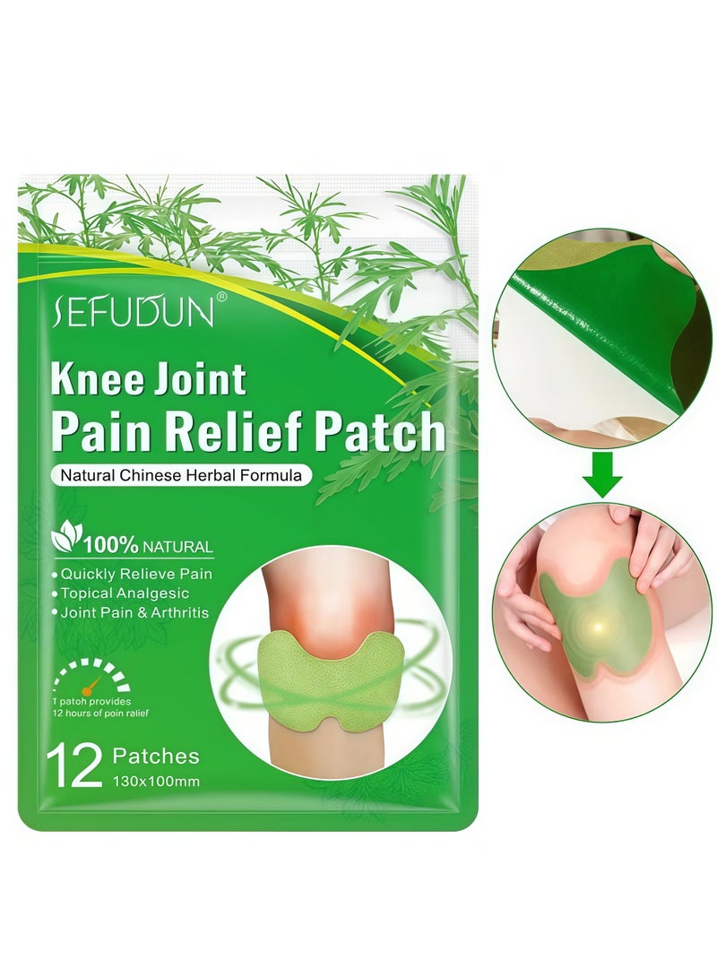 Sefudun 12 Pieces of Mugwort Knee Patches for Quick Relief of Joint Pain, with a Pad Style Design That Fits the Joints More Comfortably - Image 3