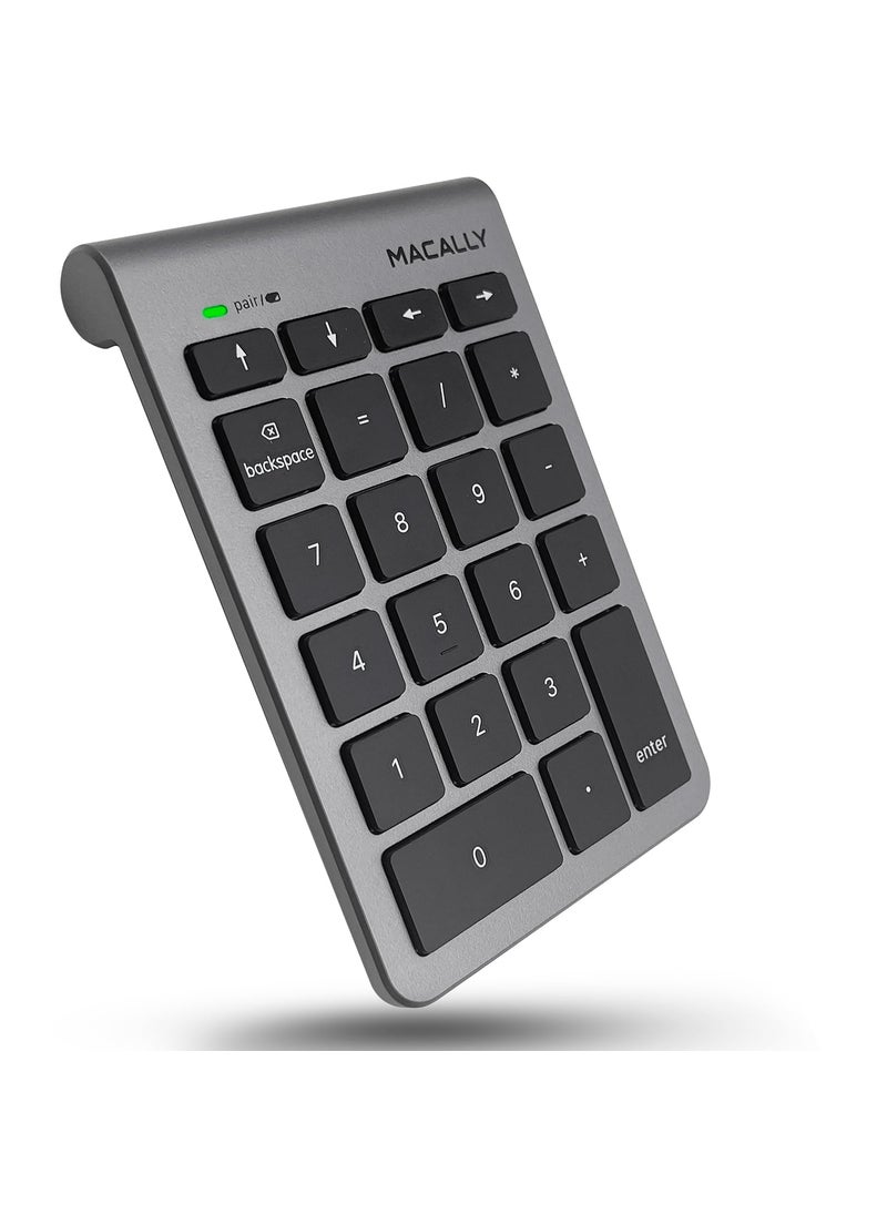 MACALLY Macally 22 Keys Bluetooth Wireless Number Pad for Laptop and Desktop -10 Key Bluetooth Numeric Keypad with Arrow Keys for Easy Data Entry - Number Keypad for MacBook Pro Air, iMac, Apple, iPhone, iPad  - Image 1