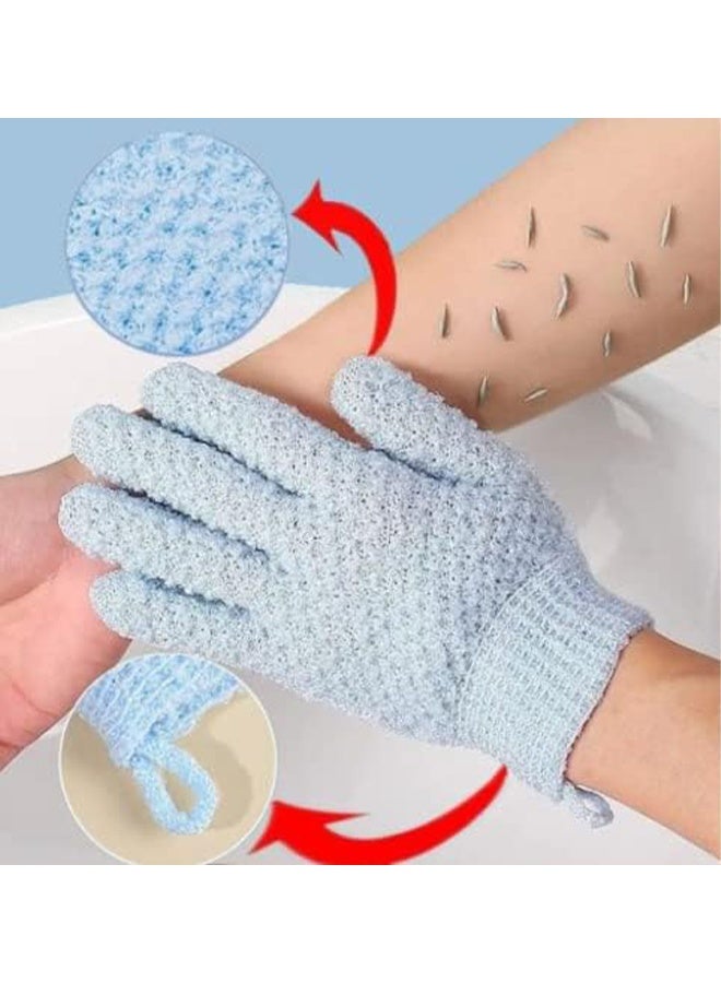 YJ Deep Cleansing Exfoliating Bath Gloves - Heavy-Textured Nylon Shower Scrub for Dead Skin Removal - Machine Washable with Hanging Loop - Image 3
