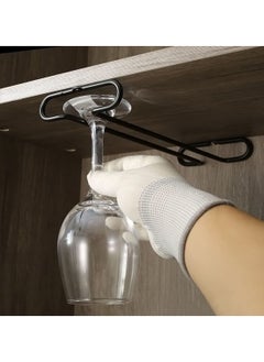 SYOSI SYOSI Wine Glass Racks, Wall Mounted Stainless Steel Hanging Wine Glass Rack, Under Cabinet Stemware Rack, for Kitchen Bar Pub, Black, 2 Pack  - Image 5