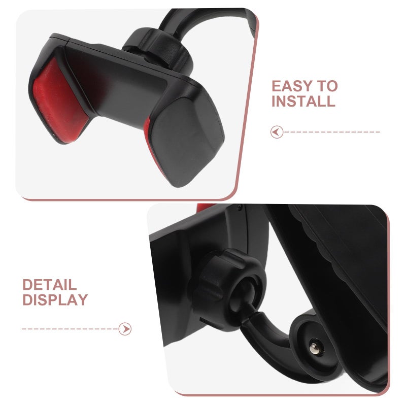 Red Universal Car Phone Holder Sun Visor Mount 360 Rotatable For Navigation Live Streaming - Image 4