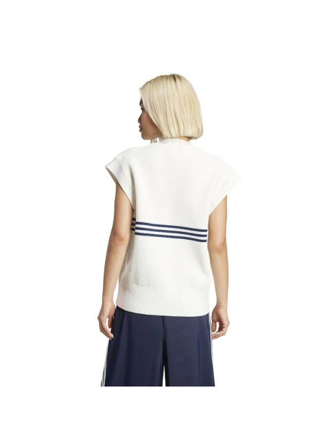 adidas جاكيت نسائي أبيض KNITTED VEST Originals