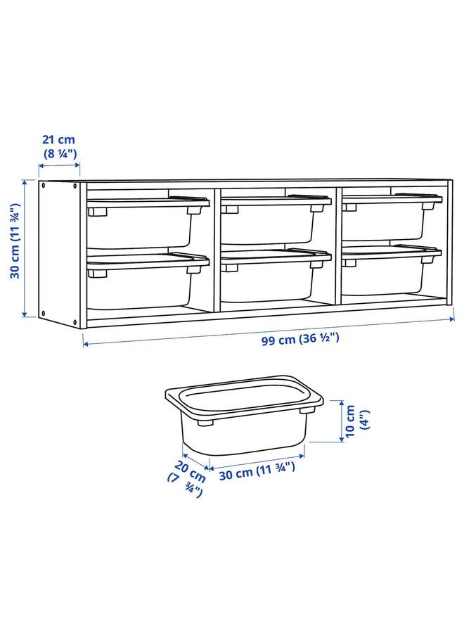 Zaboon Wall storage, white/dark grey, 99x21x30 cm - Image 5