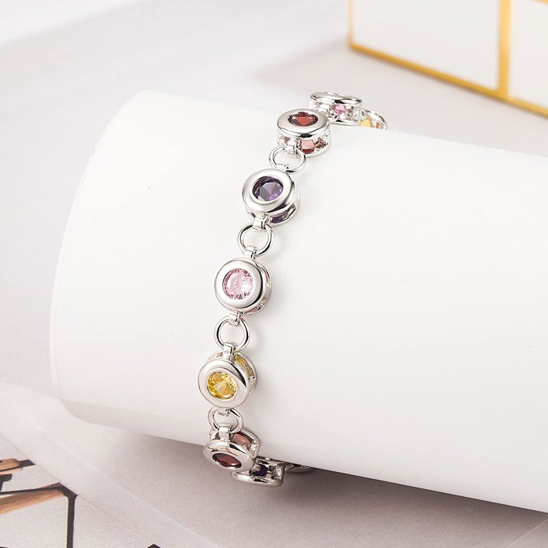 Dankadi Classic Tennis Bracelet 925 Sterling Silve For Women Elegant Cubic Zirconia Crystals Bangle 8 Inch Adjustable Charm Jewelry Gift - Image 5