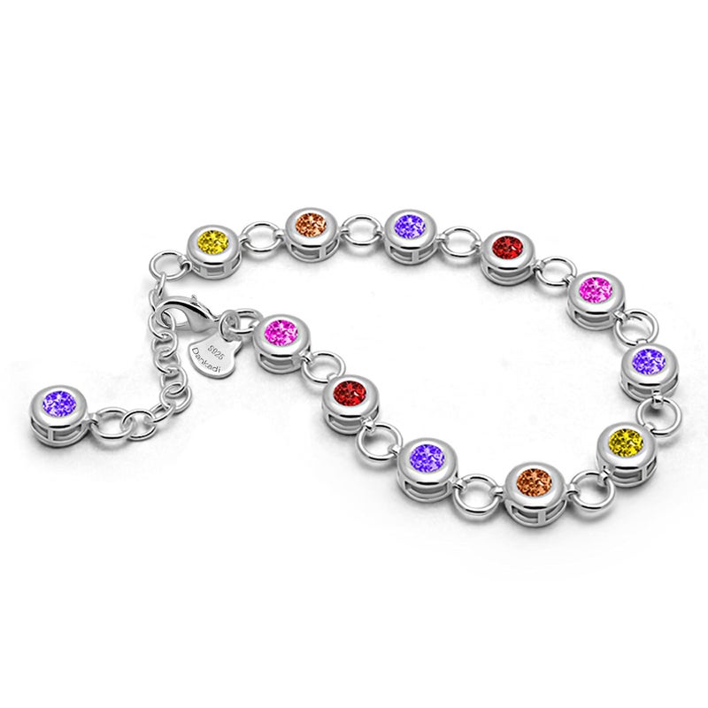 Dankadi Classic Tennis Bracelet 925 Sterling Silve For Women Elegant Cubic Zirconia Crystals Bangle 8 Inch Adjustable Charm Jewelry Gift - Image 1