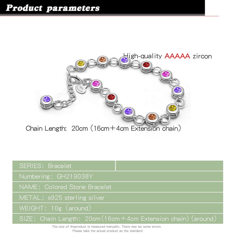 Dankadi Classic Tennis Bracelet 925 Sterling Silve For Women Elegant Cubic Zirconia Crystals Bangle 8 Inch Adjustable Charm Jewelry Gift - Image 3