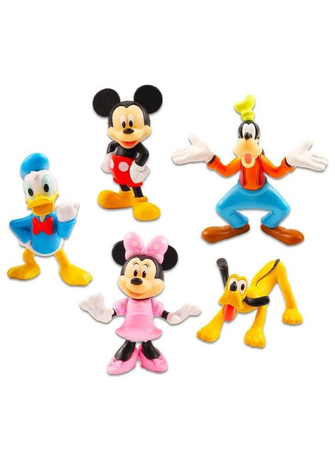 Classic Disney - Mickey And Friends Mini Figures 5 Pack Toy Bundle With Cupcake Topper Figurines Including Mickey Minnie More Plus Stickers (Disney Party Supplies) - Image 1