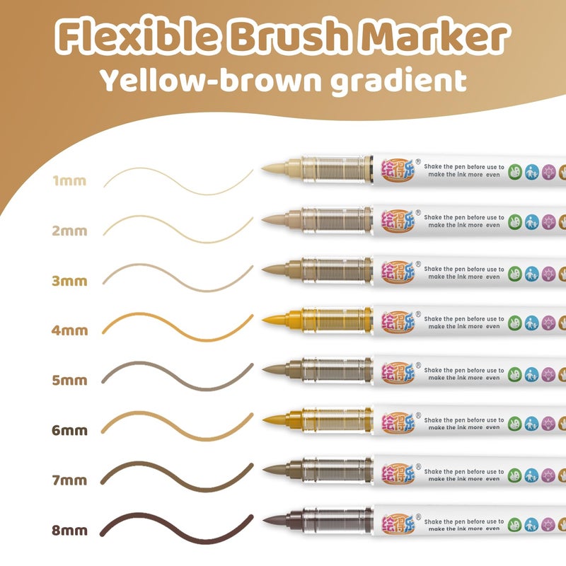 Guangna Brown Acrylic Paint Markers, Brush Tip Acrylic Paint Pens for Pumpkin Paint, Christmas Art, Rock Painting, Wood, Glass, Ceramic, Canvas, Stone, DIY Crafts - Image 3