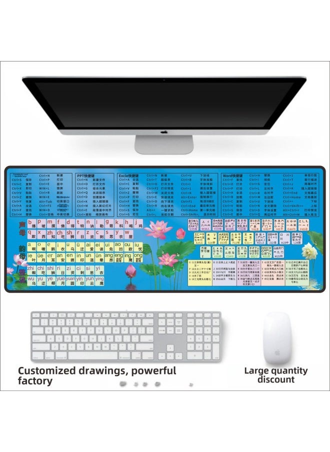 Generic - Shortcut Mouse Pad Cute Girl Landscape Keyboard Cartoon Computer Dirty Table Pad-Color:2mm Thickness-Pattern:800*300mm Five-stroke Shortcut Keys - Image 1