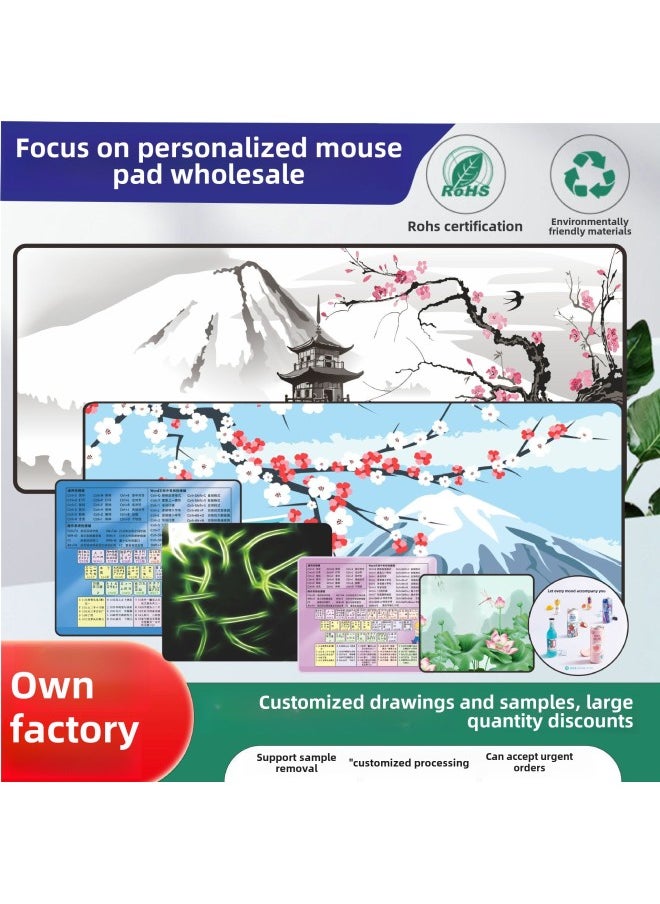 Generic - Shortcut Mouse Pad Cute Girl Landscape Keyboard Cartoon Computer Dirty Table Pad-Color:2mm Thickness-Pattern:800*300mm Five-stroke Shortcut Keys - Image 1