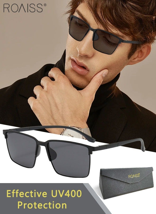 roaiss Men's Polarized Rectangular Sunglasses, UV400 Protection Sun Glasses, Fashion Anti-glare Sun Shades, Suitable for Men Driving, Fishing, Traveling, 59mm - Image 1