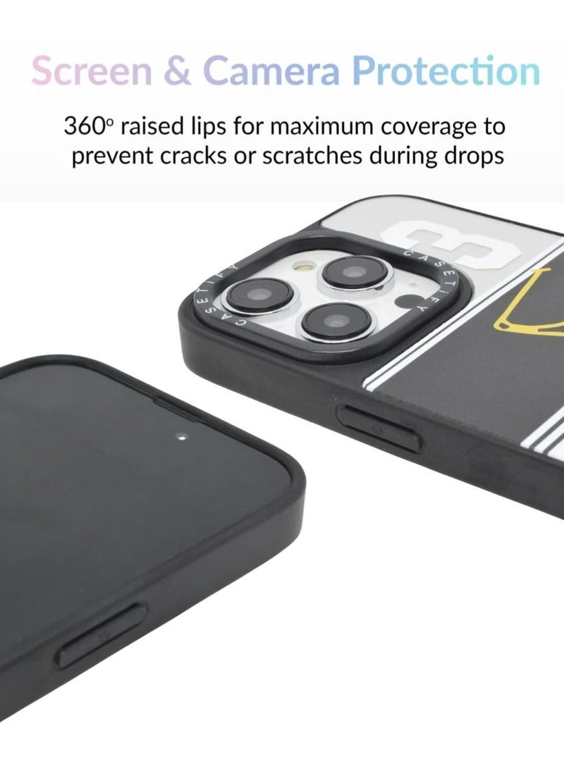 Casetify iPhone 14 Pro Cover Luxury Plating Embossed Hard Phone Case Tempered Glass Back Cover - Image 2