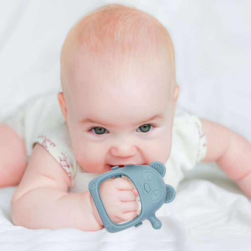 Eascrozn Baby Teething Toys for Infants 3+ Months Set of 3, Easy to Hold Silicone Teething Mitten with Soft Textures for Sensory Exploration and Teething Pain Relief, Baby Chew Toys for Sucking Needs - Image 5