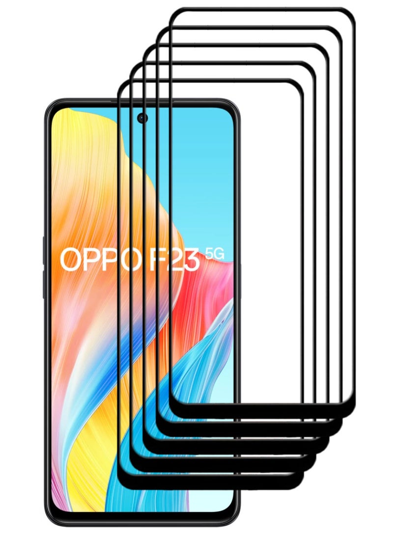 ACLIX 5 Pieces Antistatic ESD Dustproof Premium Quality High Definition Tempered Glass Screen Protector Designed For Oppo F23 - Image 1