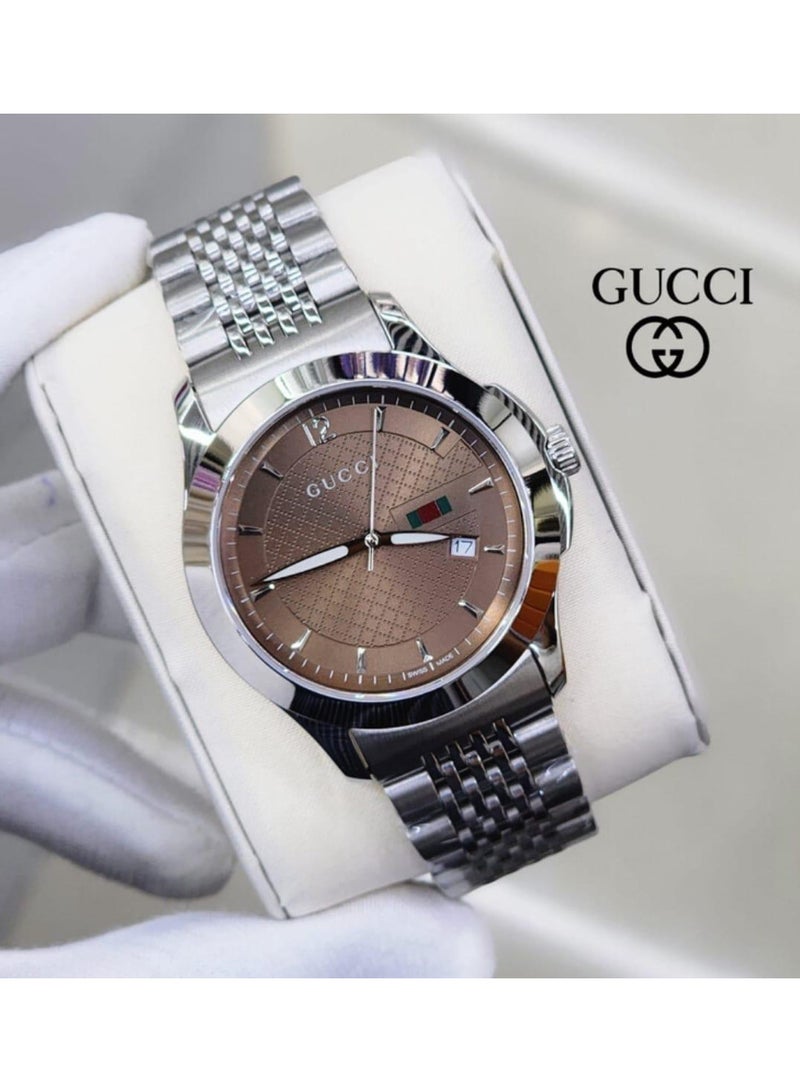 غوتشي ساعة يد رجاليه قوتشي مع الملحقات الاصليه - Image 1