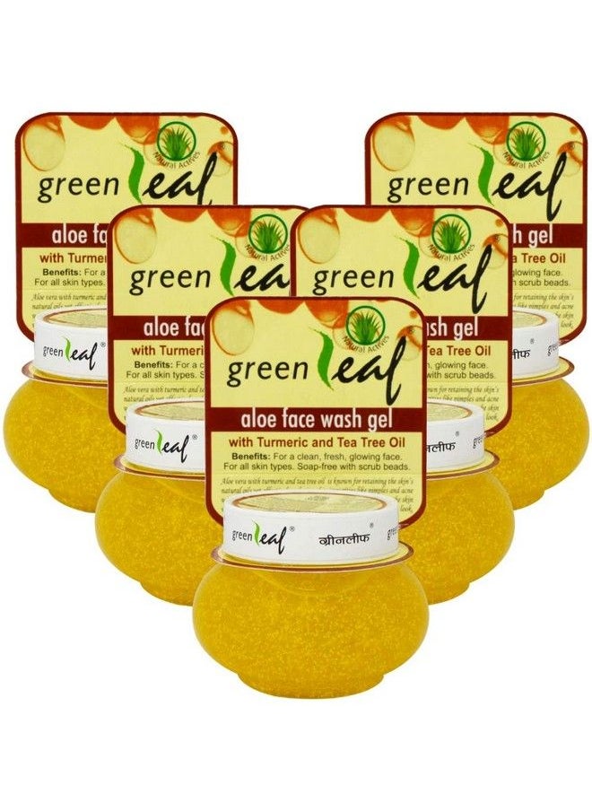 Green Leaf - Aloe Face Wash Gel 120Gm Each Pack Of 5 - Image 1