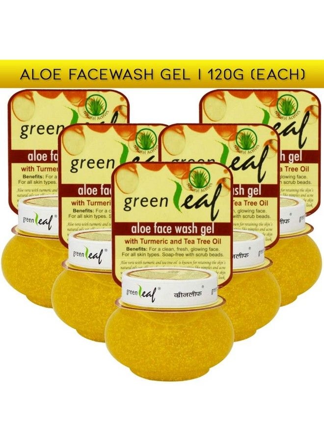 Green Leaf - Aloe Face Wash Gel 120Gm Each Pack Of 5 - Image 1