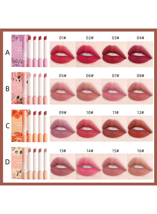 Dragon Ranee 4Pcs Matte Lipstick Set Moisture Lip Glossy Waterproof Long Lasting Lip liner Set Lipstick for Women Makeup （POPPY） - Image 2