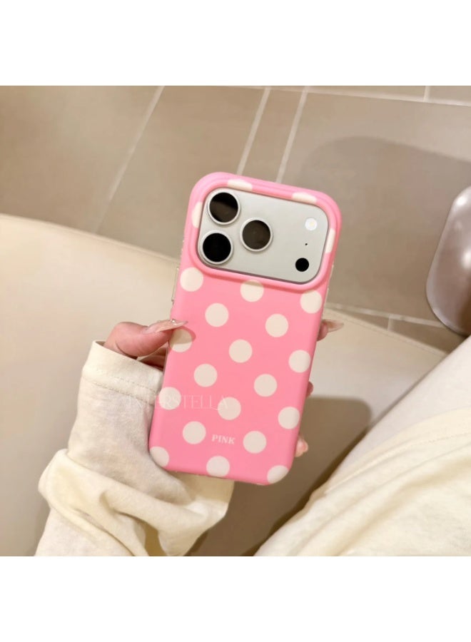 كفر iPhone 17 Pro، كفر هاتف بنقشة نقاط لطيفة مع غطاء خلفي واقٍ، كفر خفيف مقاوم للصدمات مع حافة مرتفعة لحماية الكاميرا لهاتف Apple iPhone 17 Pro - Image 2
